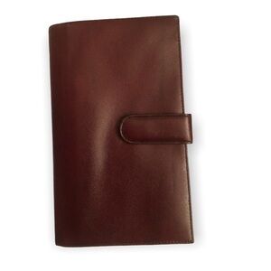 Lodis mahogany leather mini folio slipcover wallet